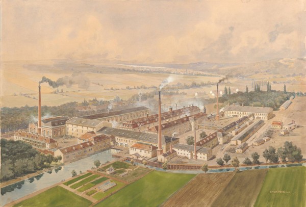 Erwin Pendl Wien/NÖLB Papierfabrik Klein-Neusiedl, Aquarell