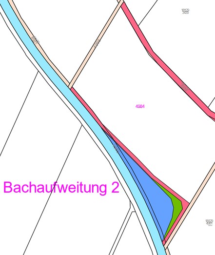 Vorschlag für eine Verbreiterung des Bachbetts zur Verlangsamung des Wasserabflusses